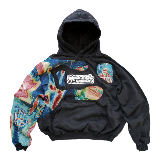 'PHASES' Heavyweight Woven Split Hoodie