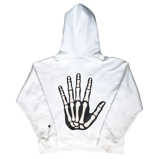 Bruised Bones White Hoodie LARGE