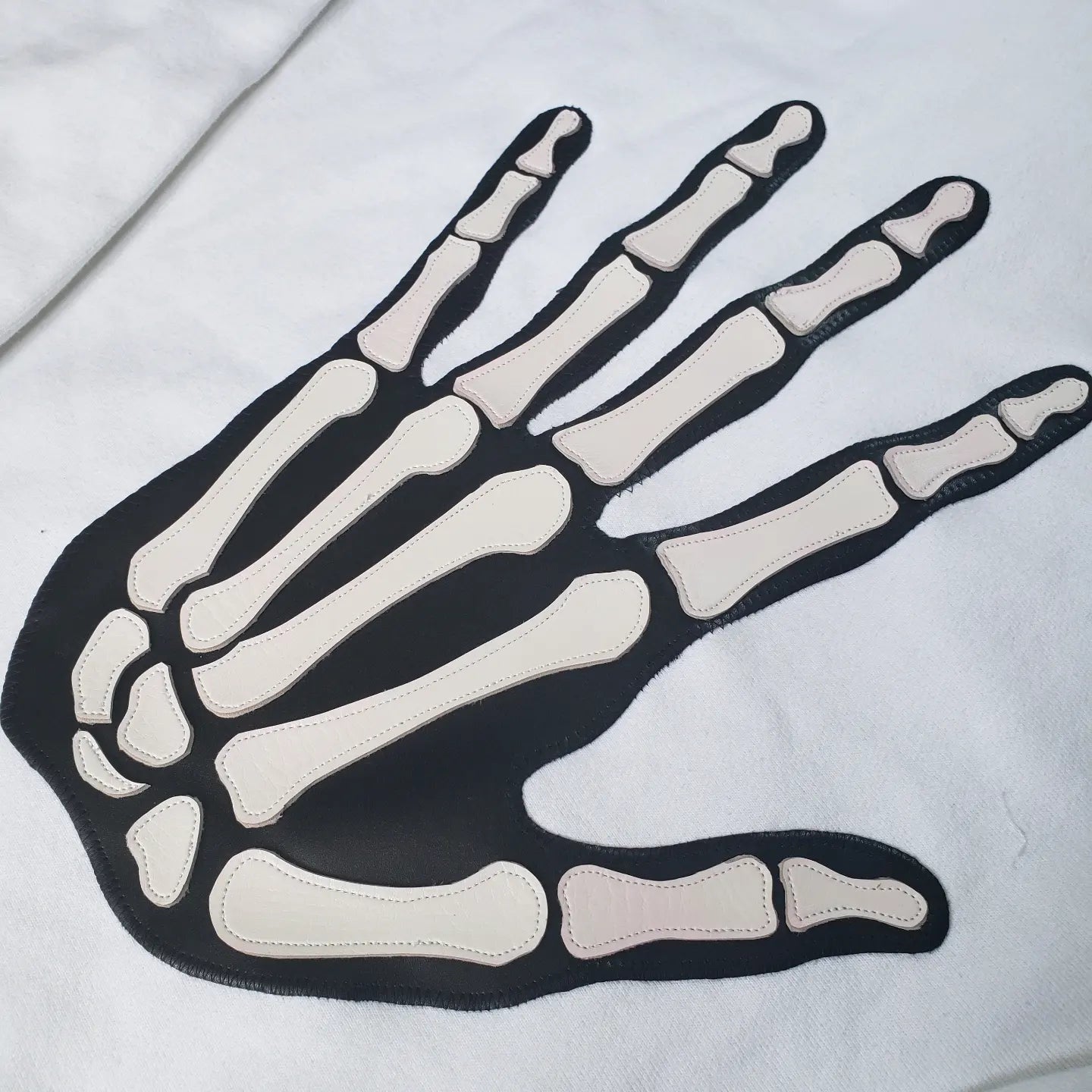 Bruised Bones White Hoodie LARGE