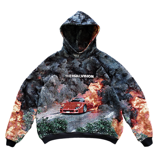 Crash & Burn Woven Tapestry Hoodie